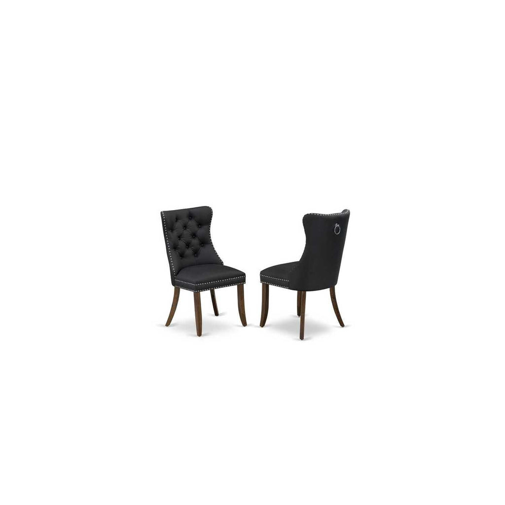 9 Piece Dining Table Set with 8 Dark Grey PU Leather Chairs F92358
