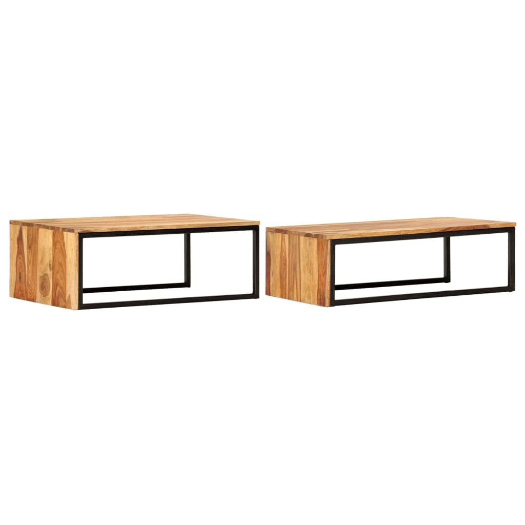2 pcs Solid Sheesham Wood Nesting Tables M405