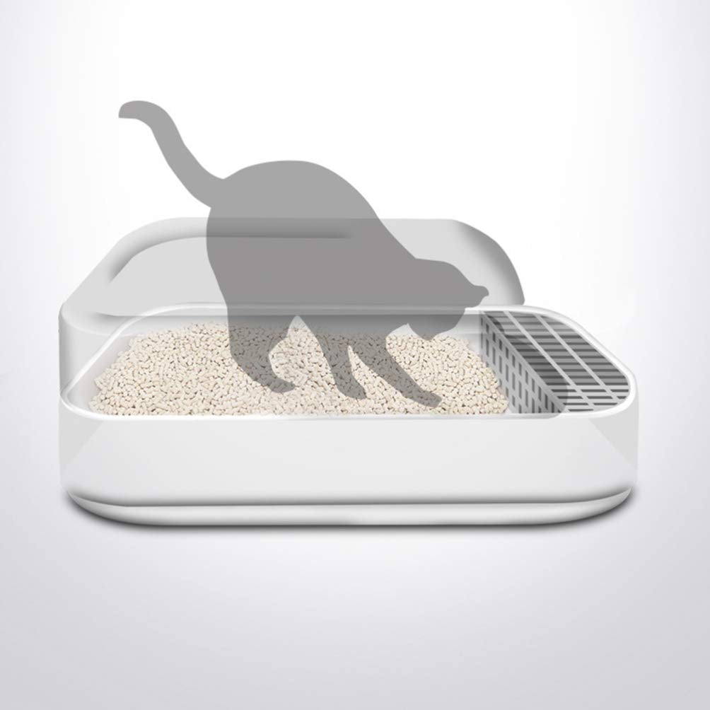 Plastic Half Covered Cat Litter Box Q490