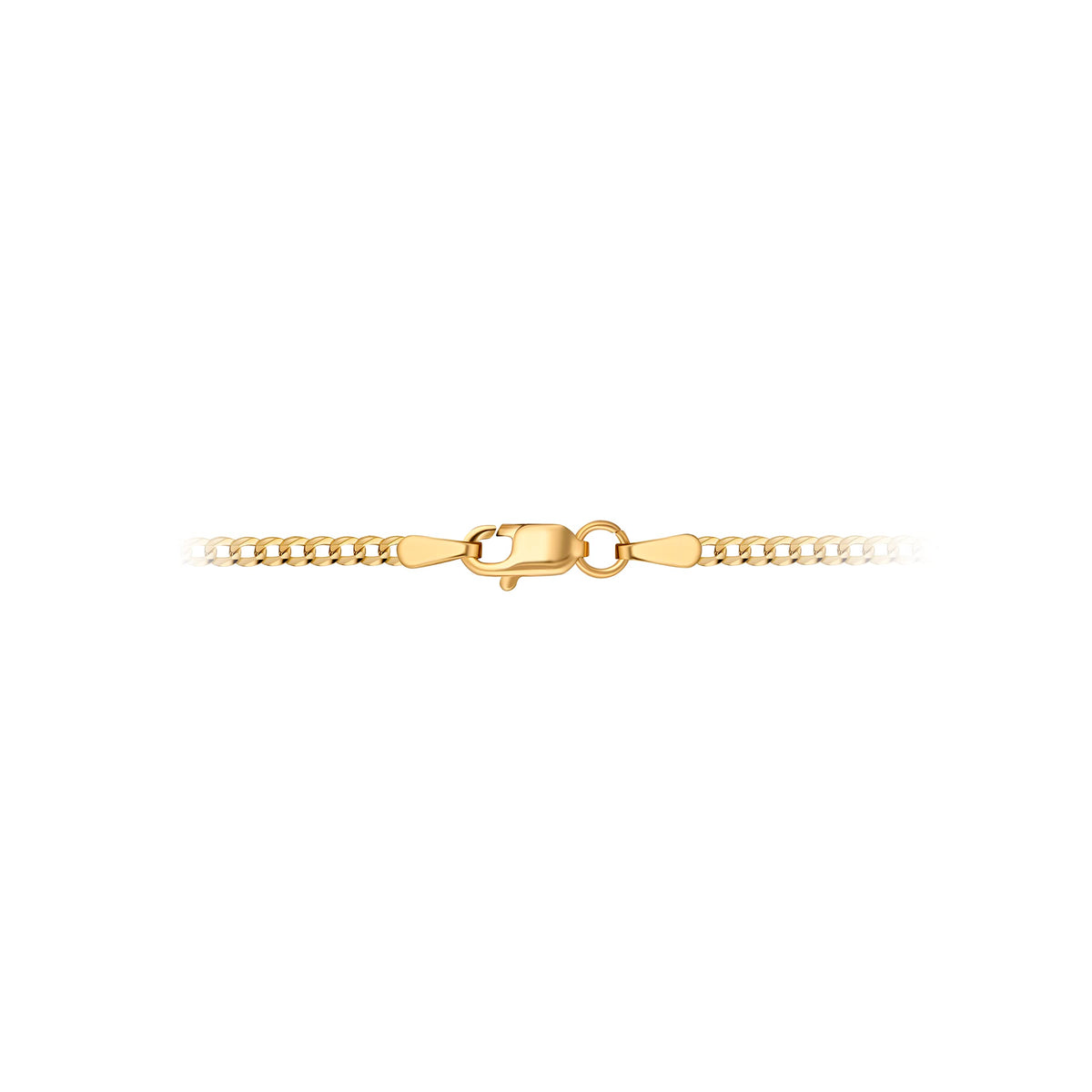 18K Solid Gold Cuban Curb Link Chain Necklace W55827