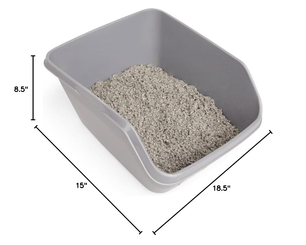 Grey Large High-Back Litter Box K294678