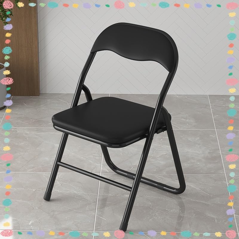 Black Padded Folding Chair with Backrest and Footrest P708584