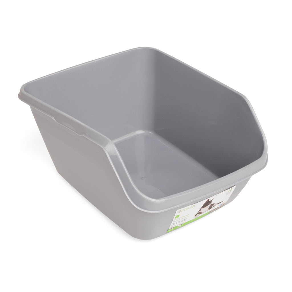 Grey Large High-Back Litter Box K294678