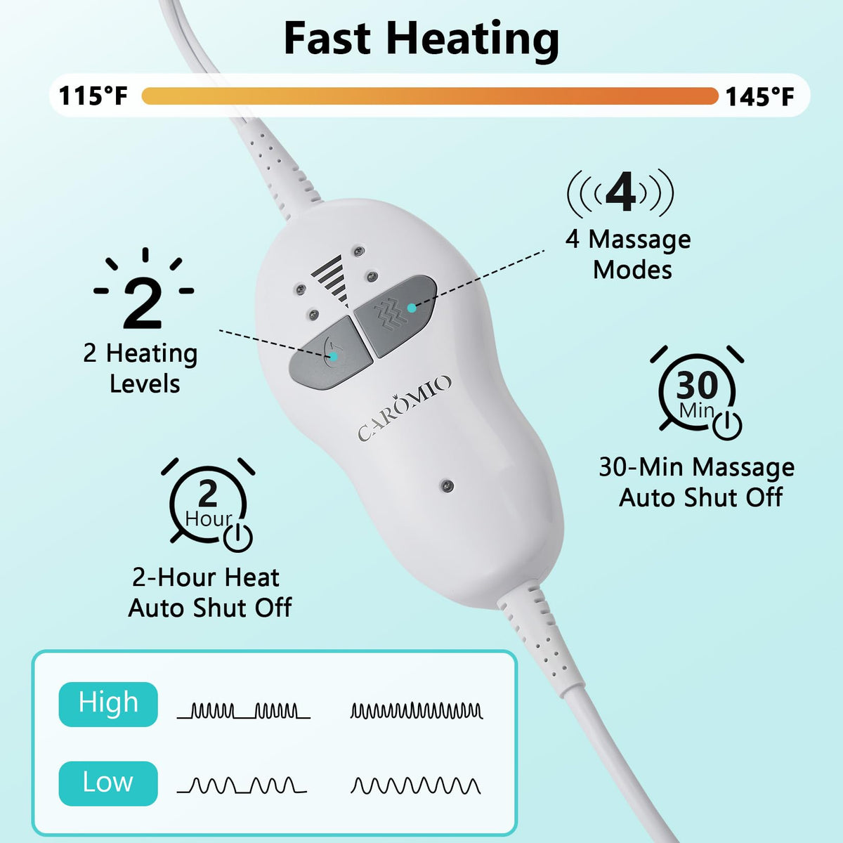 4 Massaging Heating Pad Q7577