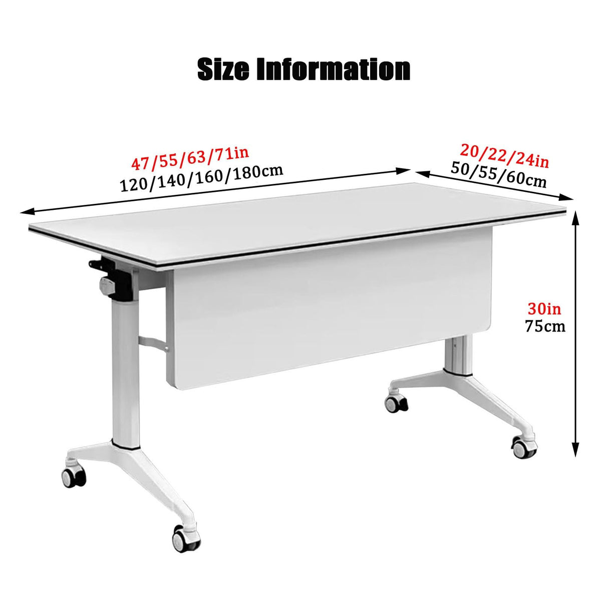 Wooden Folding Table with 360° Wheels V37791