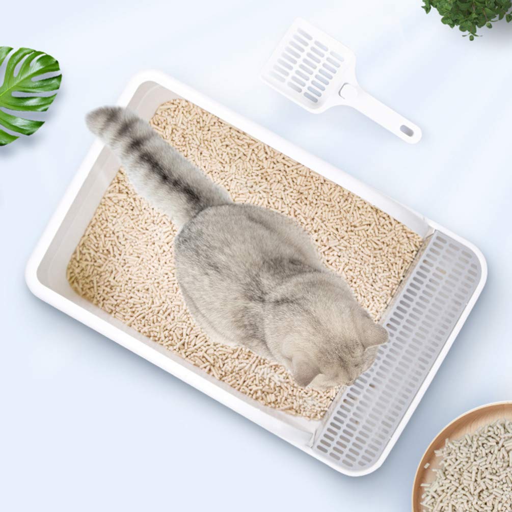 Plastic Half Covered Cat Litter Box Q490