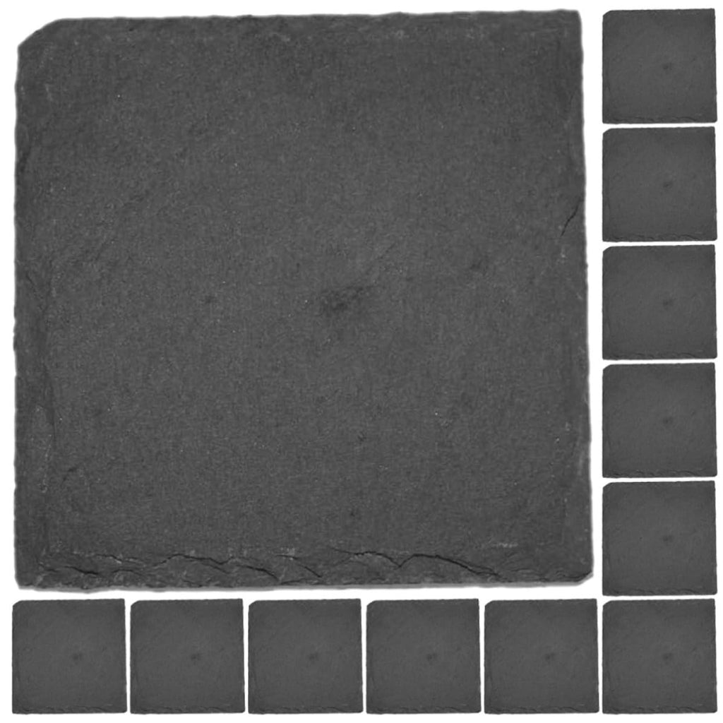 12 Pc Natural Stone Square Drink Coasters E9578
