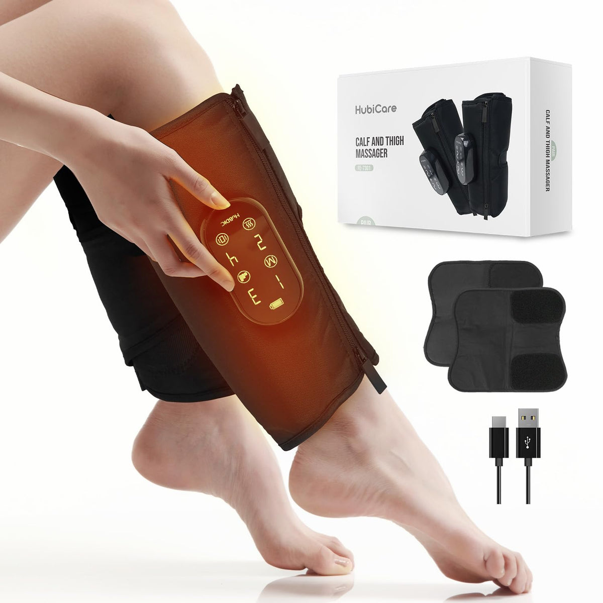 Heated Air Compression Cordless Leg Massager with Extension (Pair) K59710