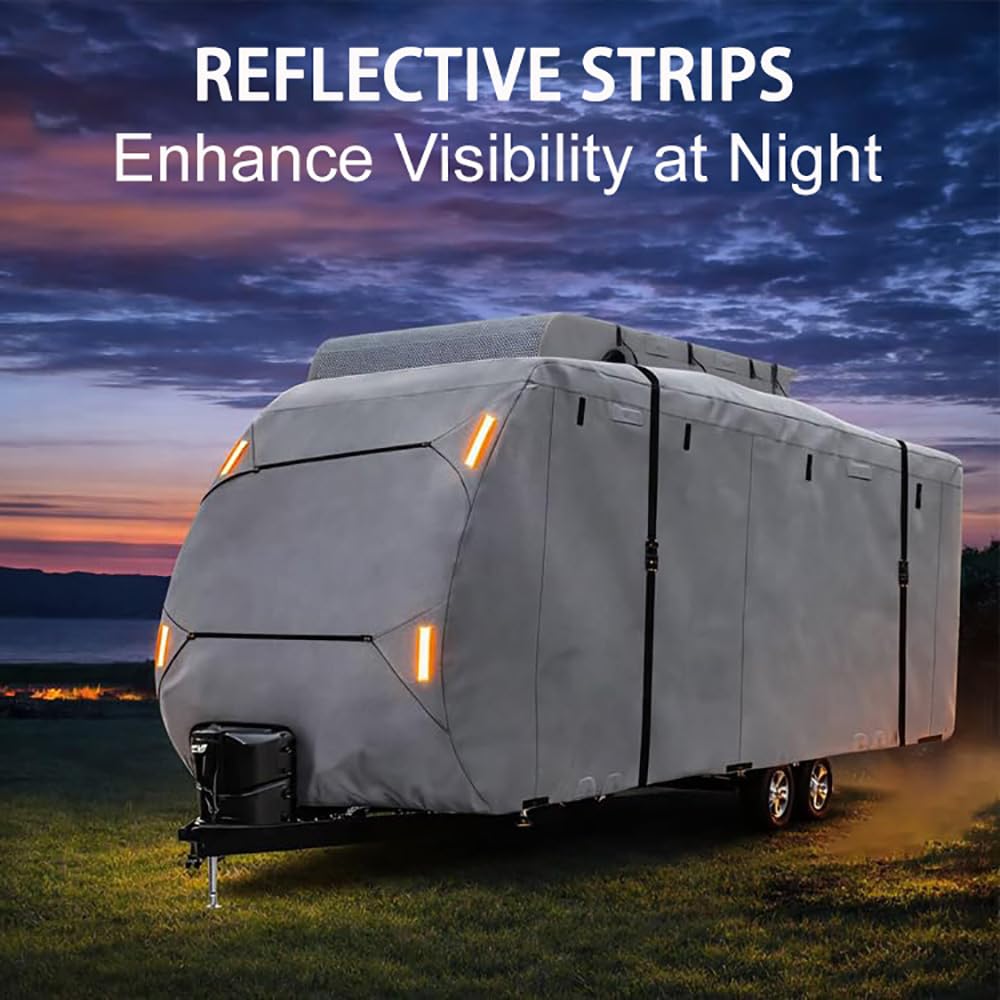 Waterproof 420D Travel Trailer Cover with Adjustable Straps O60635