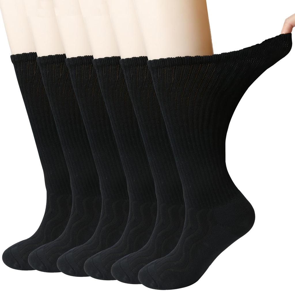Bamboo Viscose Non-Binding Moisture Wicking Crew Socks With Seamless Toe R9794