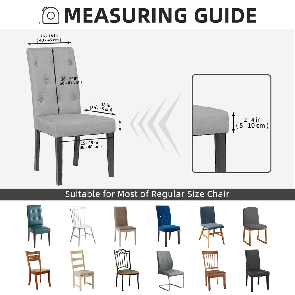 Black Stretch Dining Room Chair Slipcovers Set of 4 Q4625
