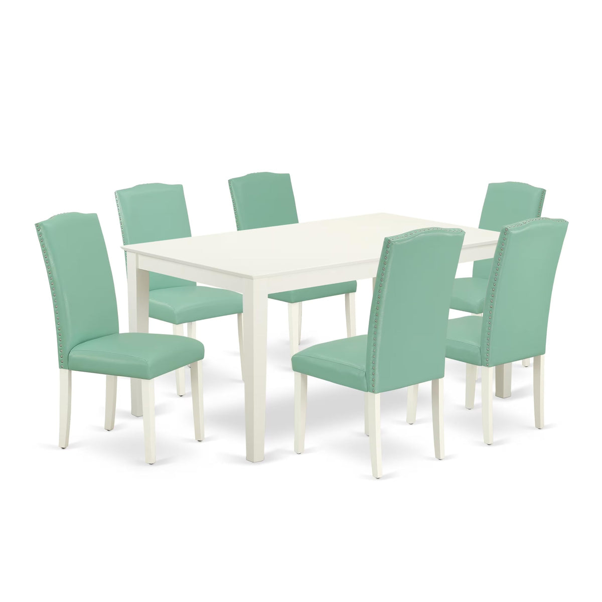 7 Piece Dining Table Set with 6 Faux Leather Chairs K8600