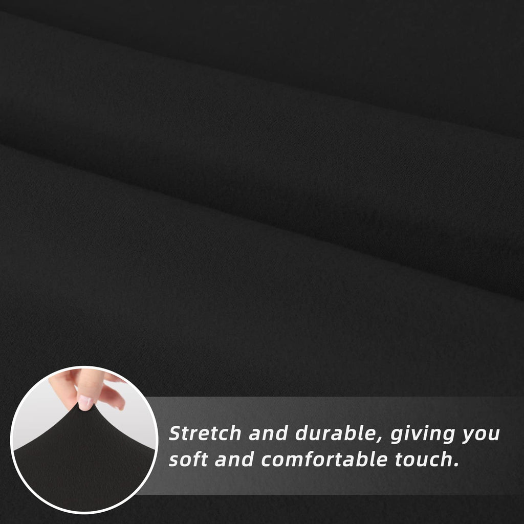 Black Stretch Dining Room Chair Slipcovers Set of 4 Q4625