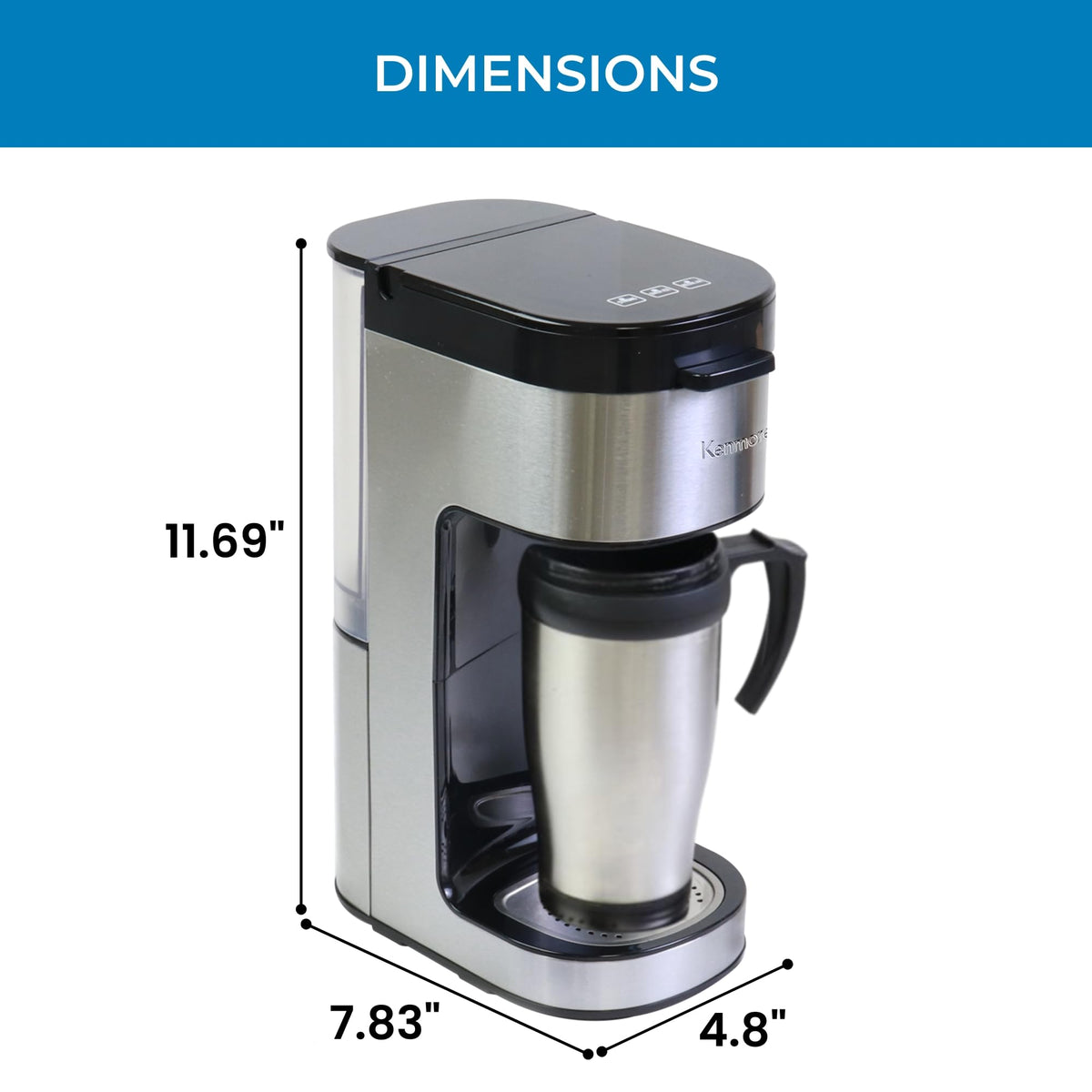 Single Serve Coffee Maker 6–12 Oz Black D9988