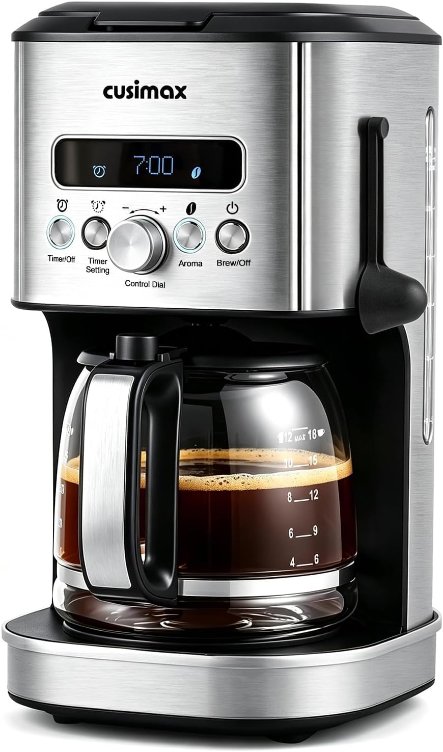 12 Cup Programmable Drip Coffee Maker with Glass Carafe V840845