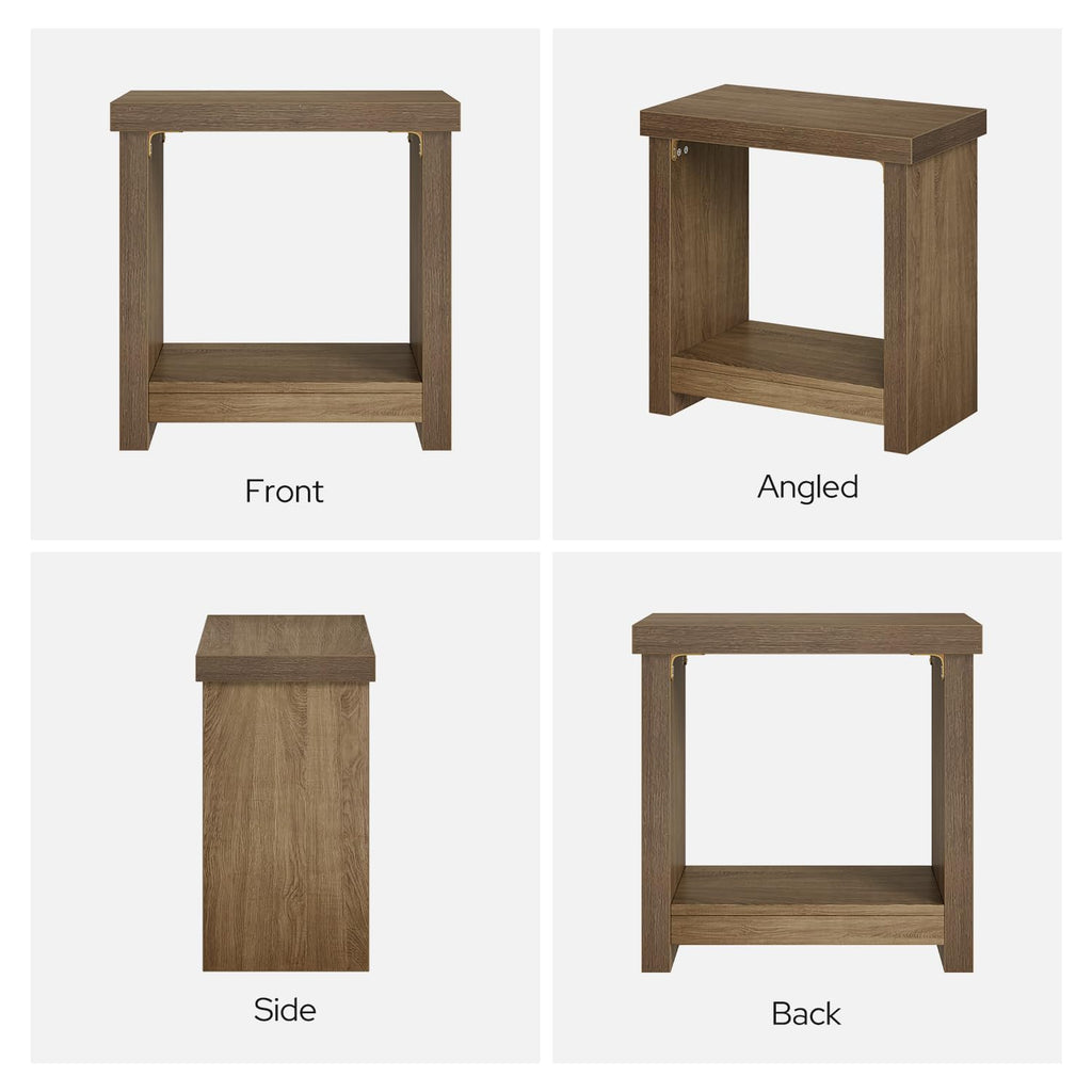 Brown Set of 2 End Tables with Storage Shelves A840