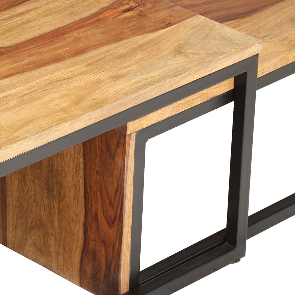 2 pcs Solid Sheesham Wood Nesting Tables M405