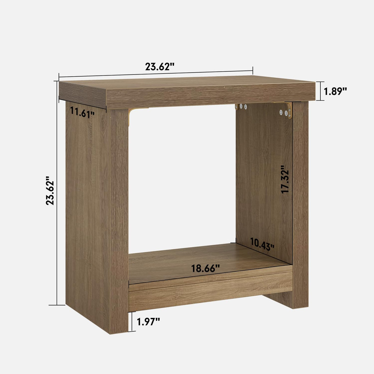 Brown Set of 2 End Tables with Storage Shelves A840