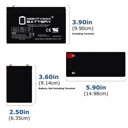 12 Volt 7.2 AH SLA Battery D747
