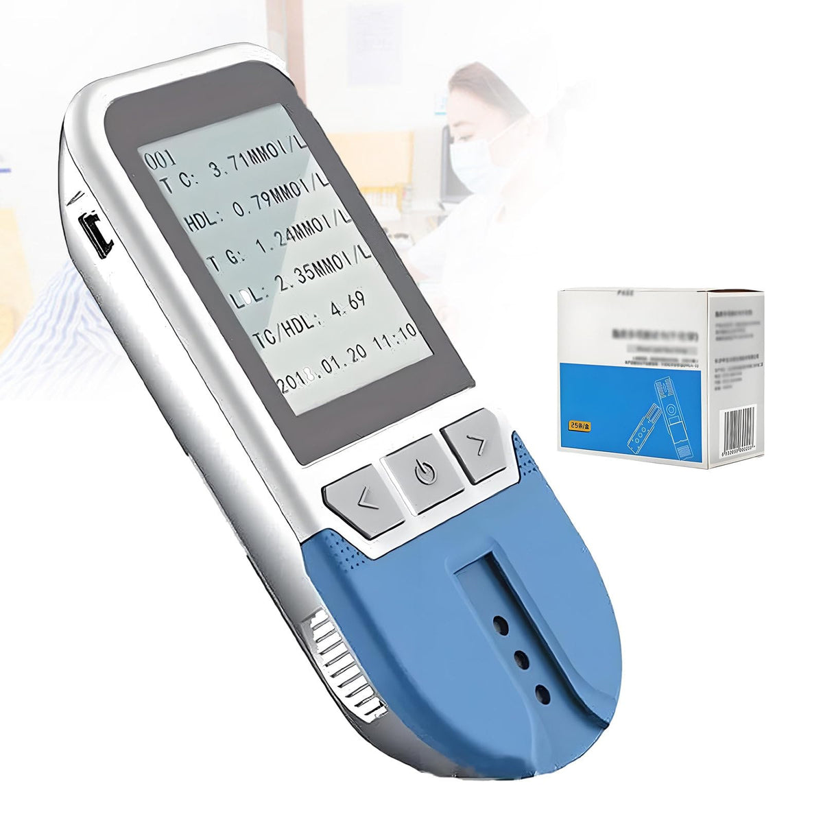 5 in 1 Lipid Test Meter Cholesterol Monitor Kit with 25 Strips I1491