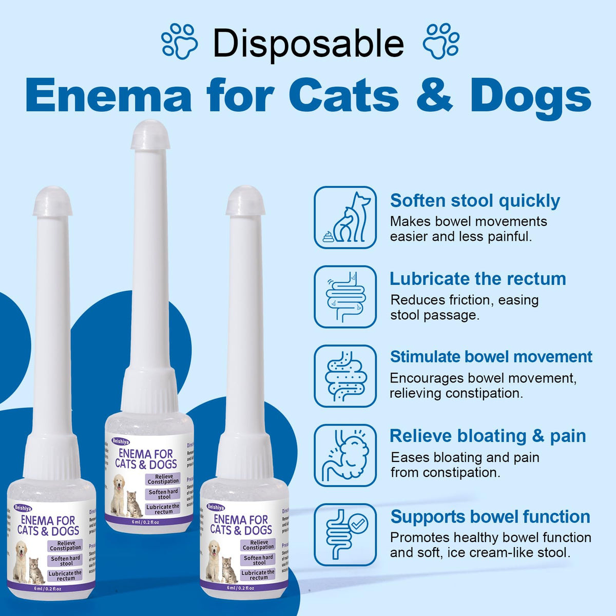 Disposable Enema for Cats & Dogs 6mL (3 Pack) A64402