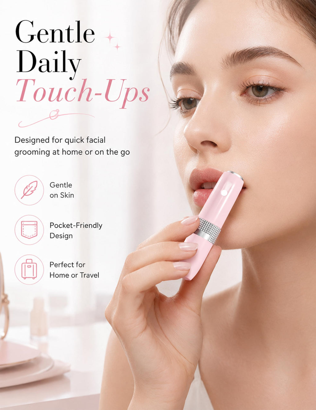 2-in-1 Facial Hair Removal and Eyebrow Trimmer E311