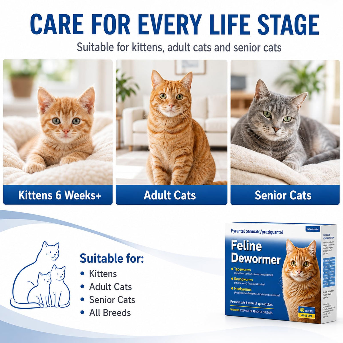 Cat Dewormer 48 Tablets F725294