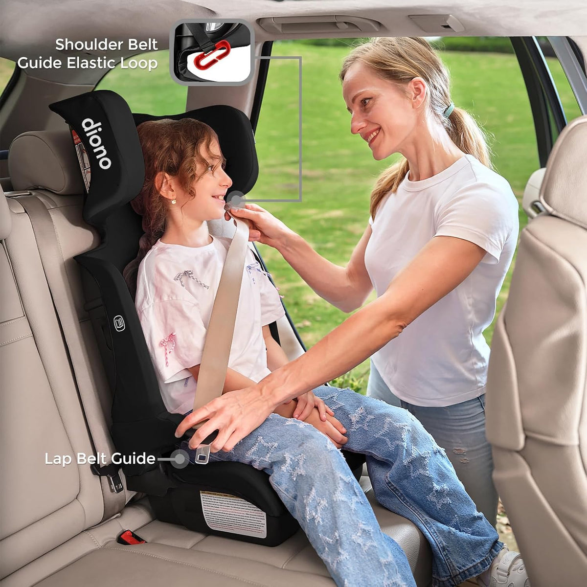 Black Foldable High Back Booster Seat T2216