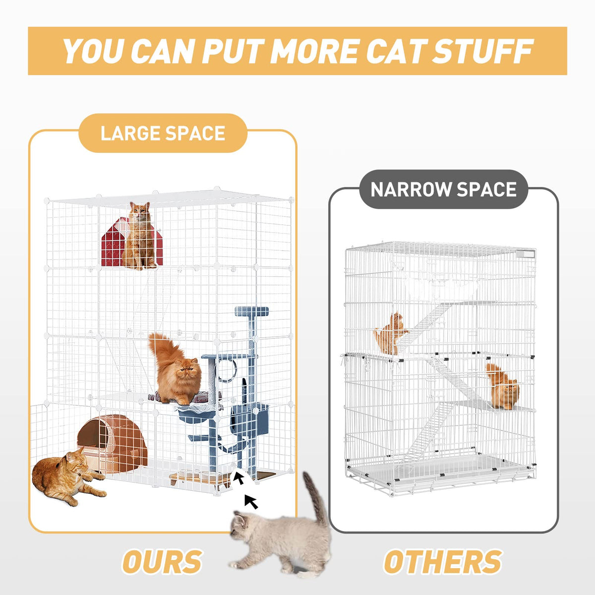 Large Cat Cage Detachable Metal Wire Playpen L274