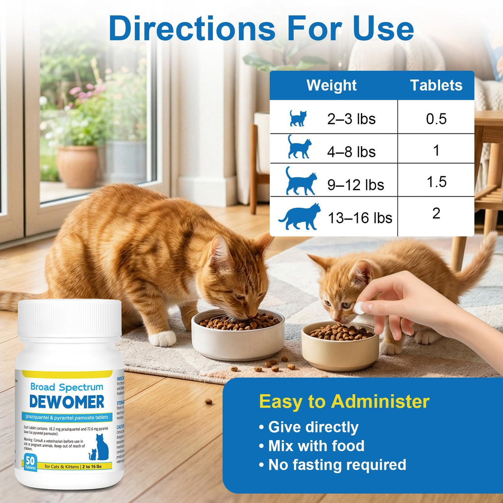 Cat and Kitten Dewormer 50 Tablets U9317
