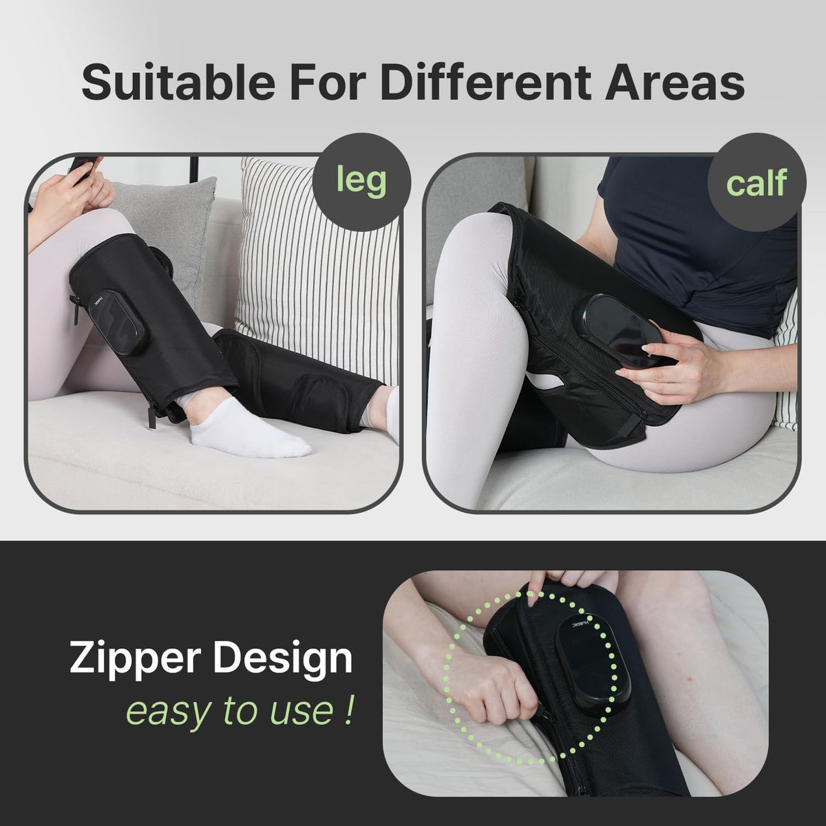 Heated Air Compression Cordless Leg Massager with Extension (Pair) K59710