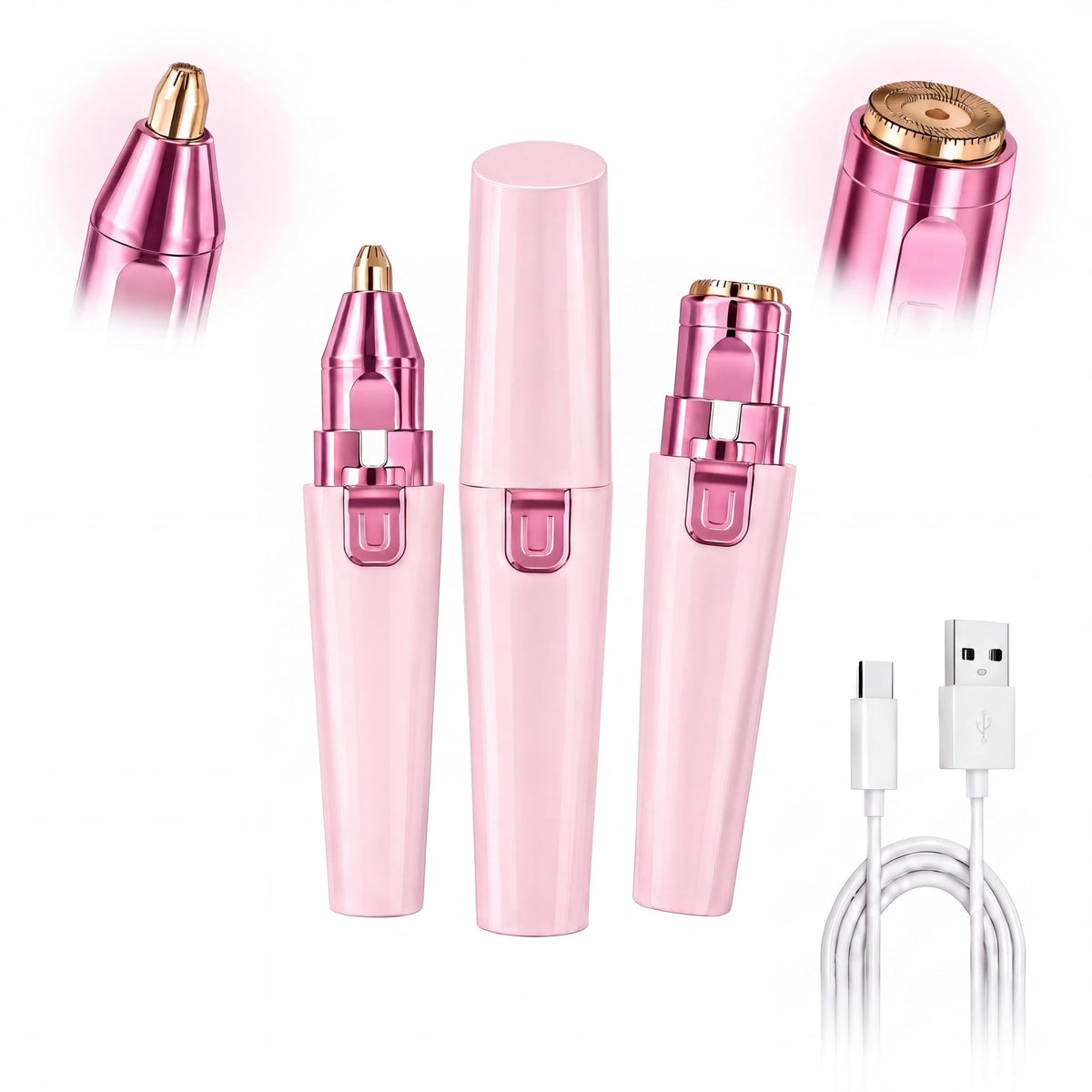 Pink USB Rechargeable Facial Hair Remover A139