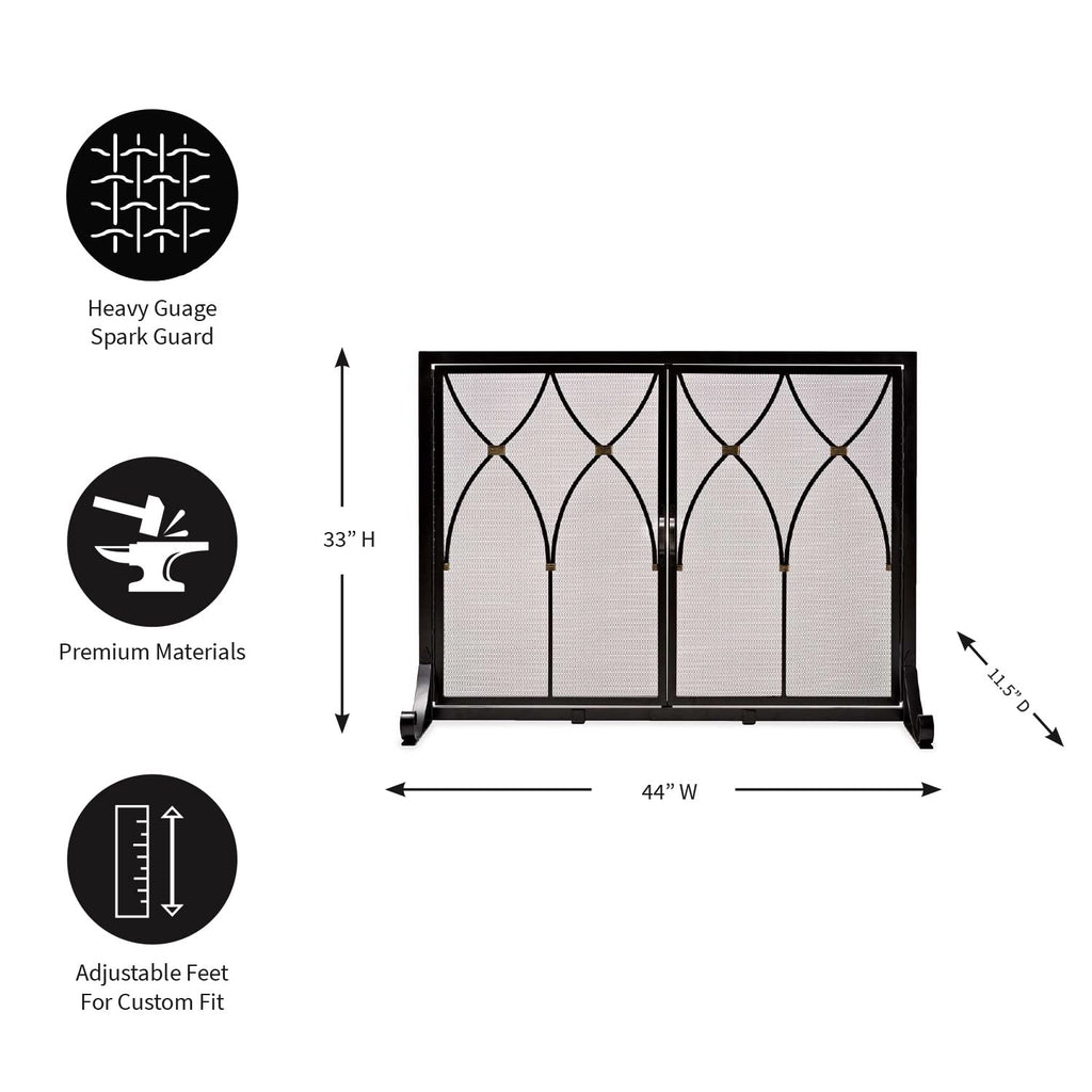 Black Metal Fireplace Screen L621005
