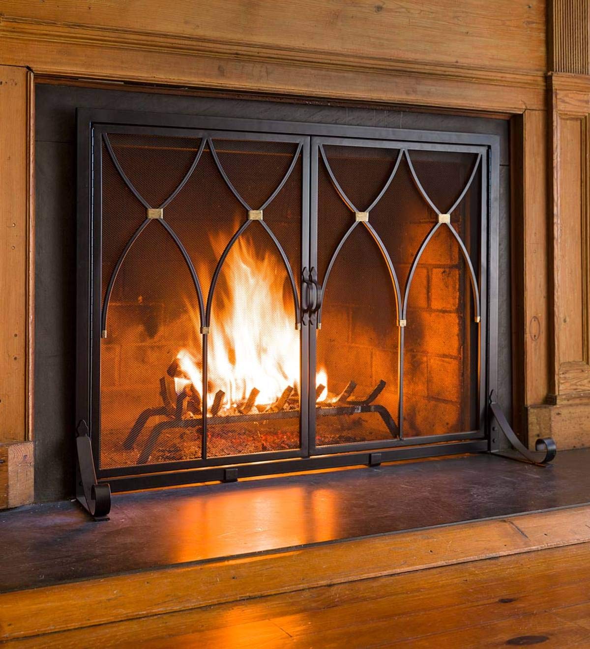 Black Metal Fireplace Screen L621005