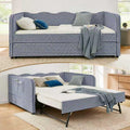 Blue Gingham Twin Daybed with Pop Up Trundle Q308359