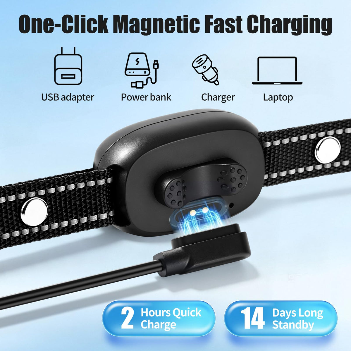 Rechargeable Dog Bark Collar with 3 Beep & Vibration Modes Q688594