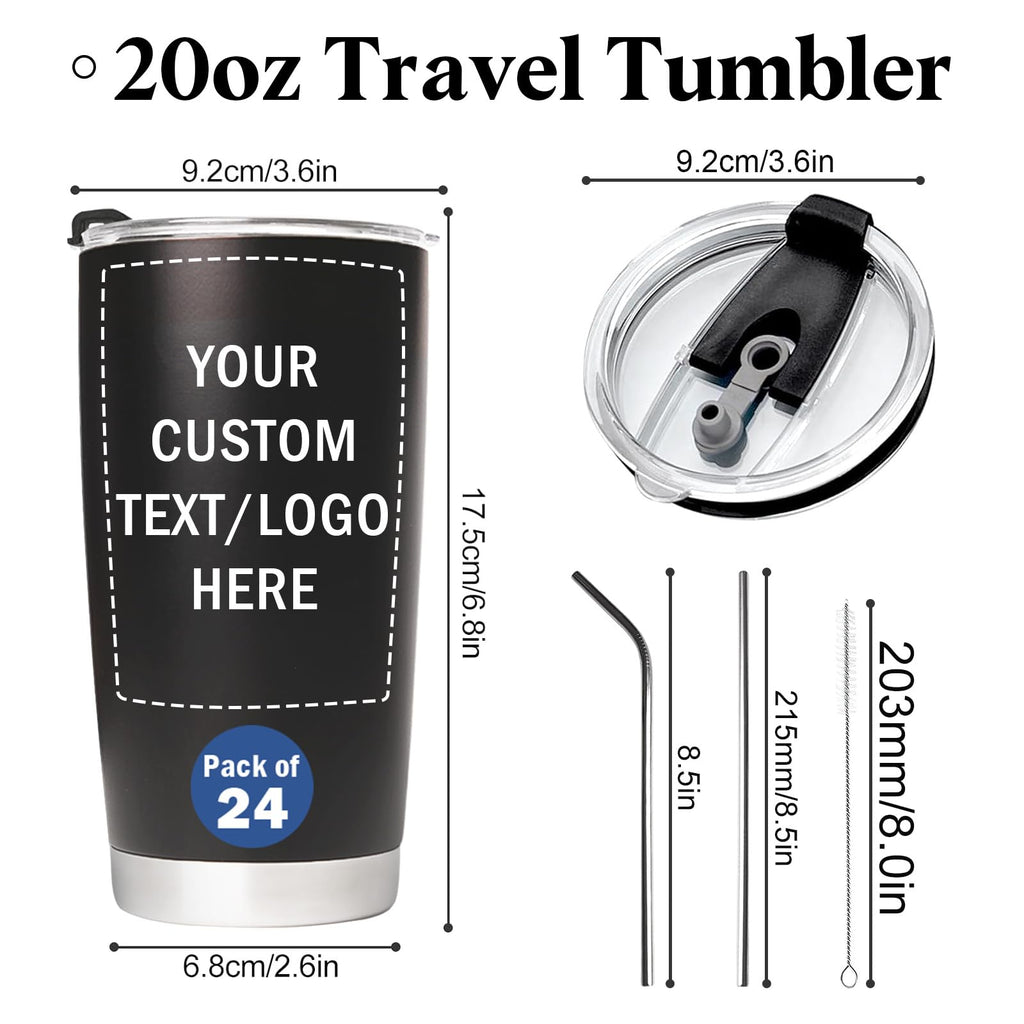 Stainless Steel Tumblers 20 oz Set of 6 P637