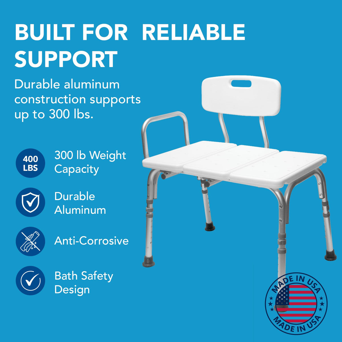 Height Adjustable Shower Bench and Shower Chair H306010