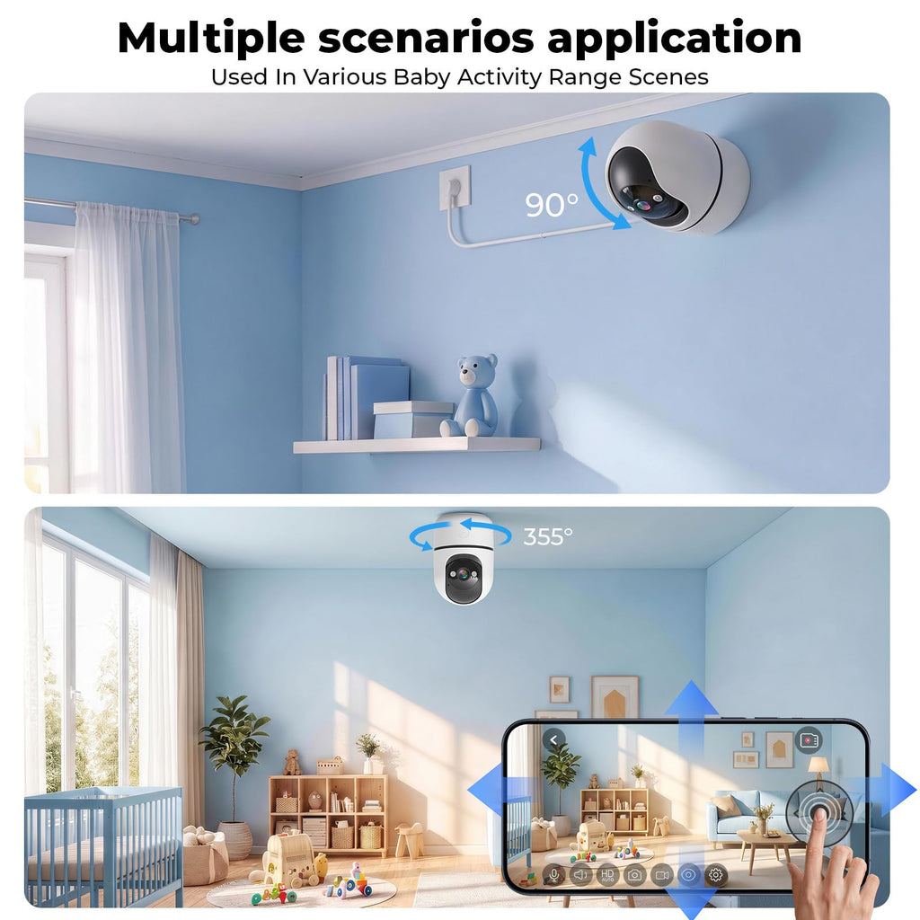 Indoor Camera 5G&2.4G WiFi 360° Pan/Tilt 2-Pack X493971