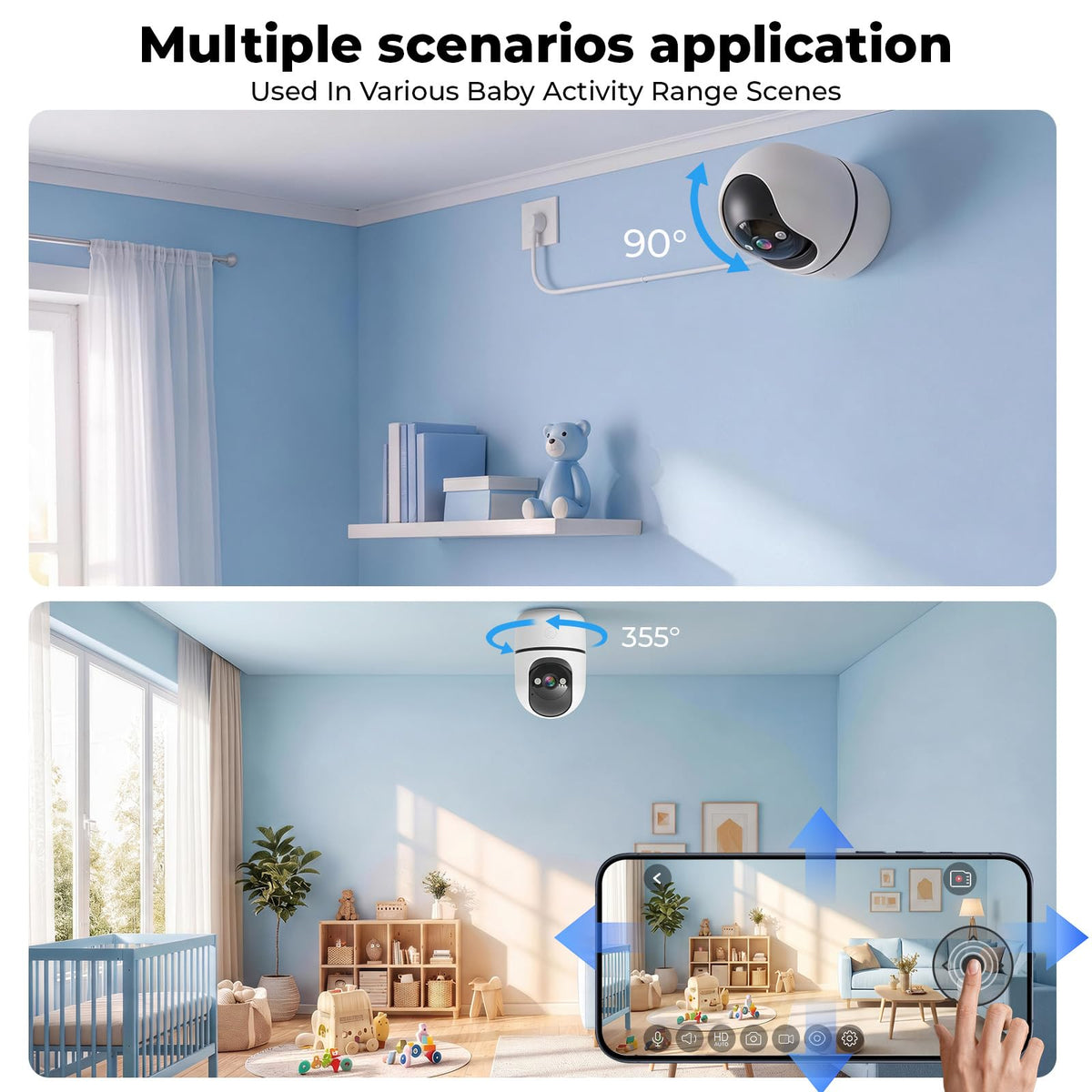 Indoor Camera 5G&2.4G WiFi 360° Pan/Tilt 2-Pack X493971