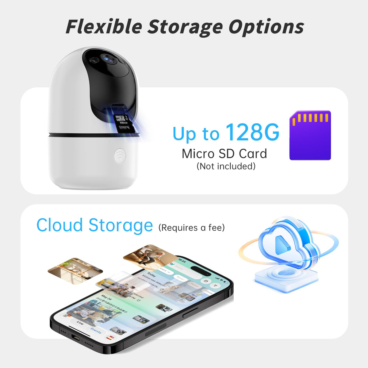 Indoor Camera 5G&2.4G WiFi 360° Pan/Tilt 2-Pack X493971