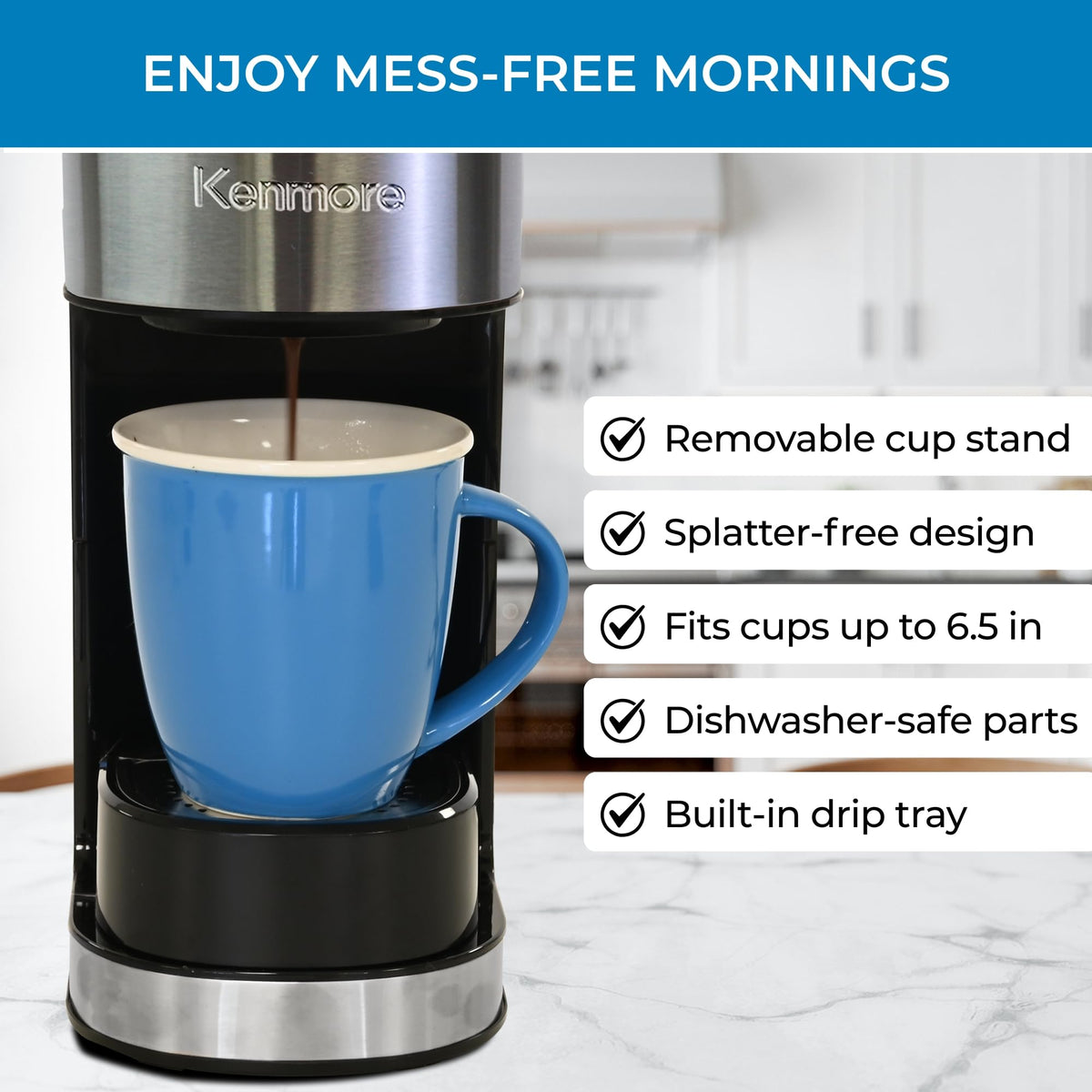 Single Serve Coffee Maker 6–12 Oz Black D9988