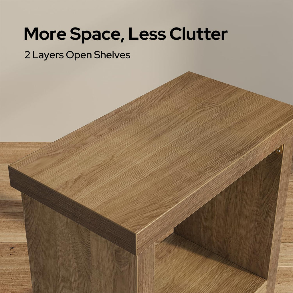 Brown Set of 2 End Tables with Storage Shelves A840