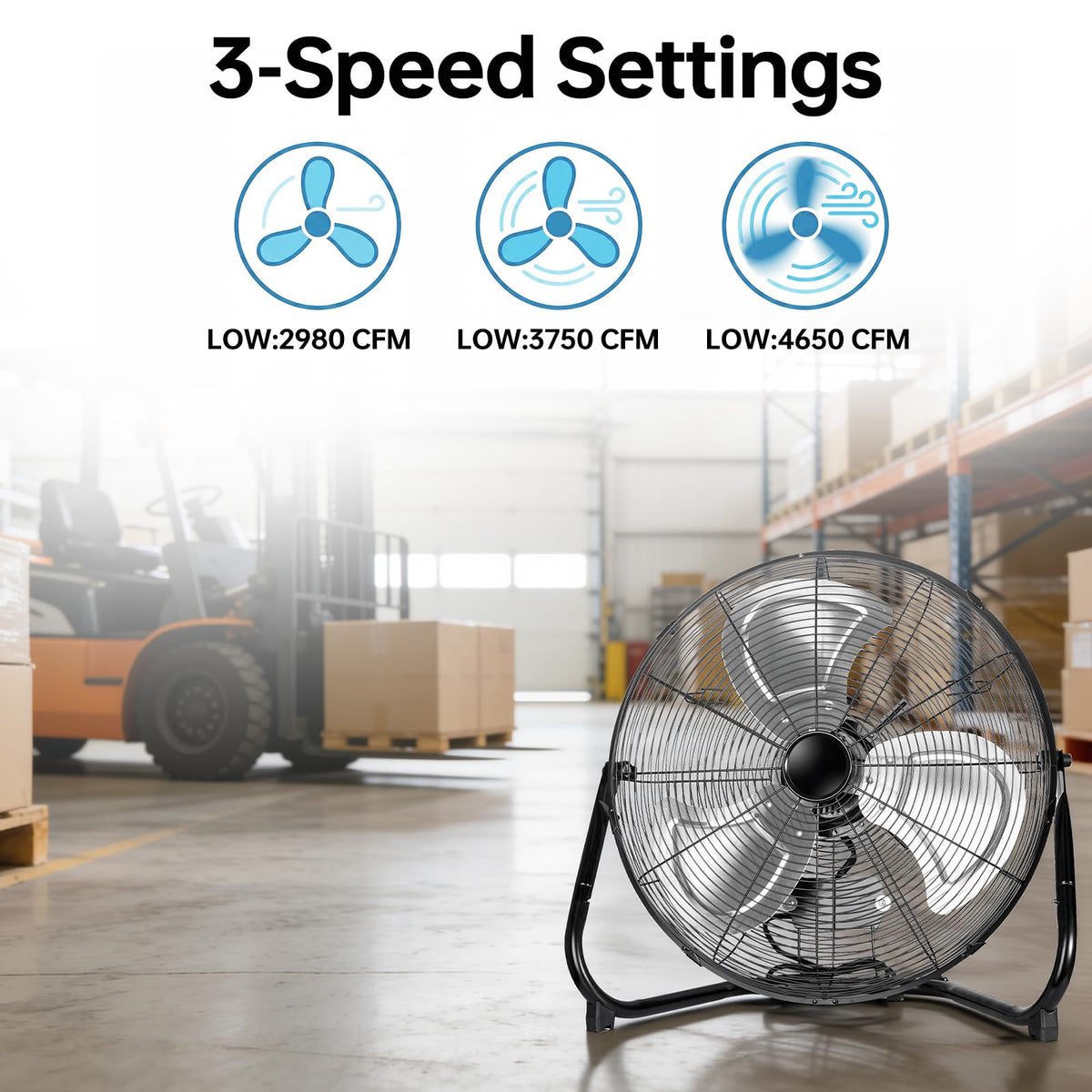 20 Inch Heavy Duty High Velocity Metal Floor Fan N7694