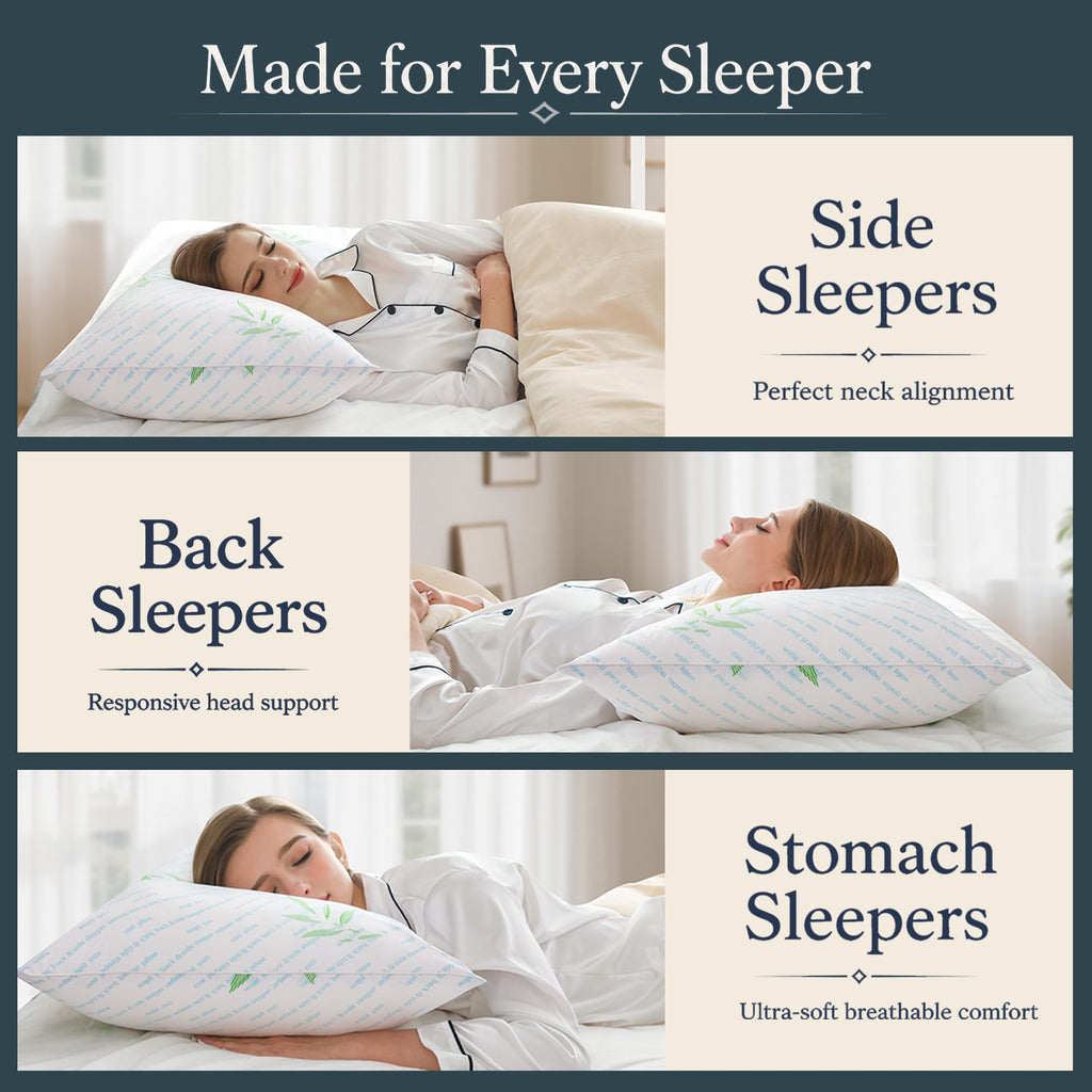 King Size Set of 2 Cooling Hybrid Bed Pillows I503517