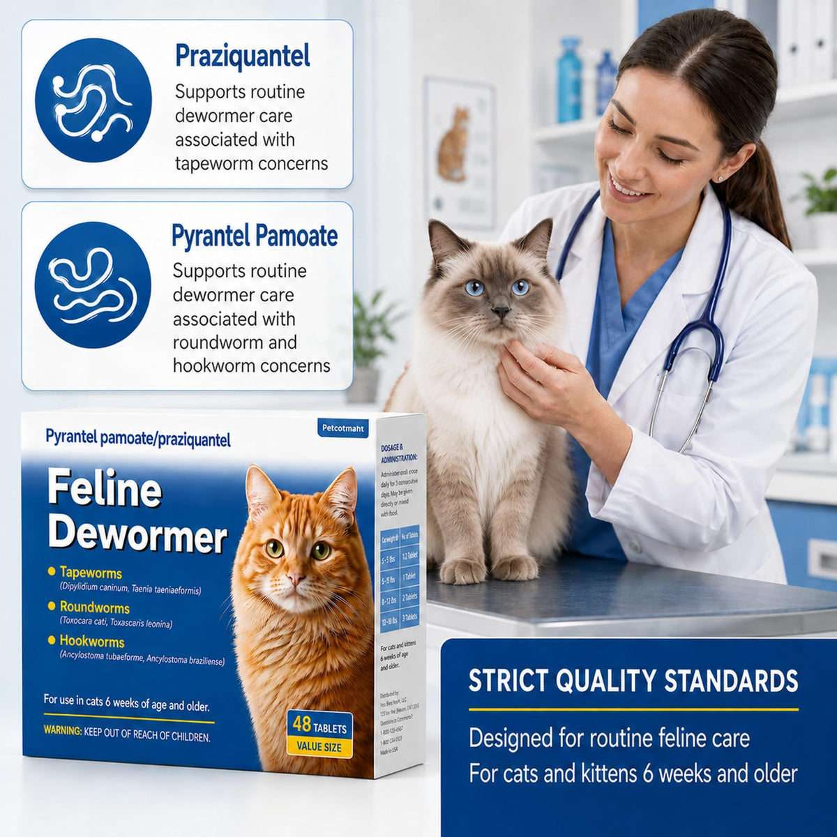 Cat Dewormer 48 Tablets F725294