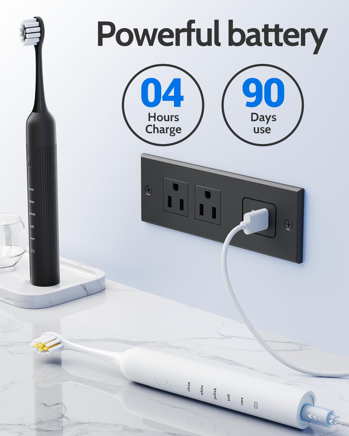 2 Pack Rechargeable Electric Toothbrush with 12 Brush Heads I27120