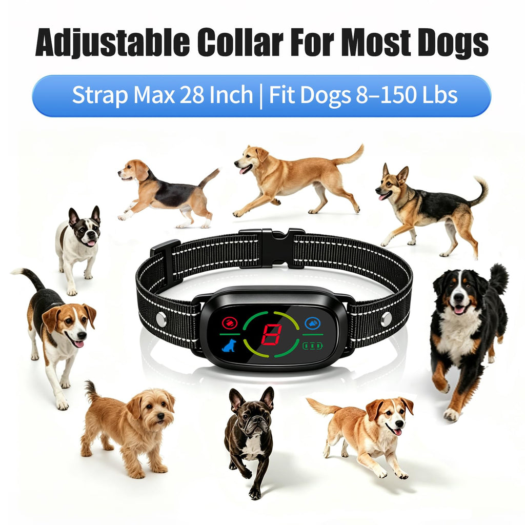 Rechargeable Dog Bark Collar with 3 Beep & Vibration Modes Q688594