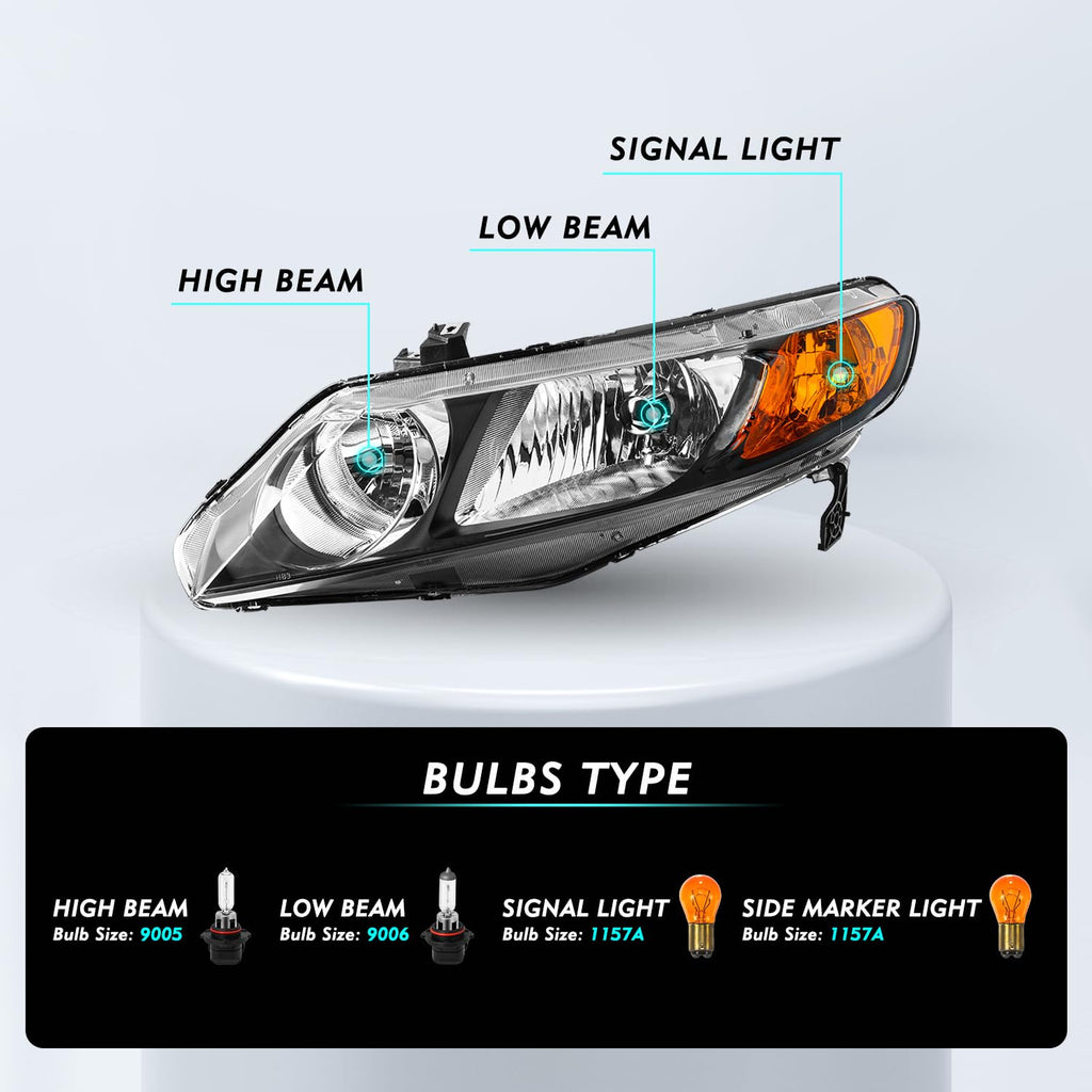 Headlight Assembly Set Driver & Passenger Side K3264