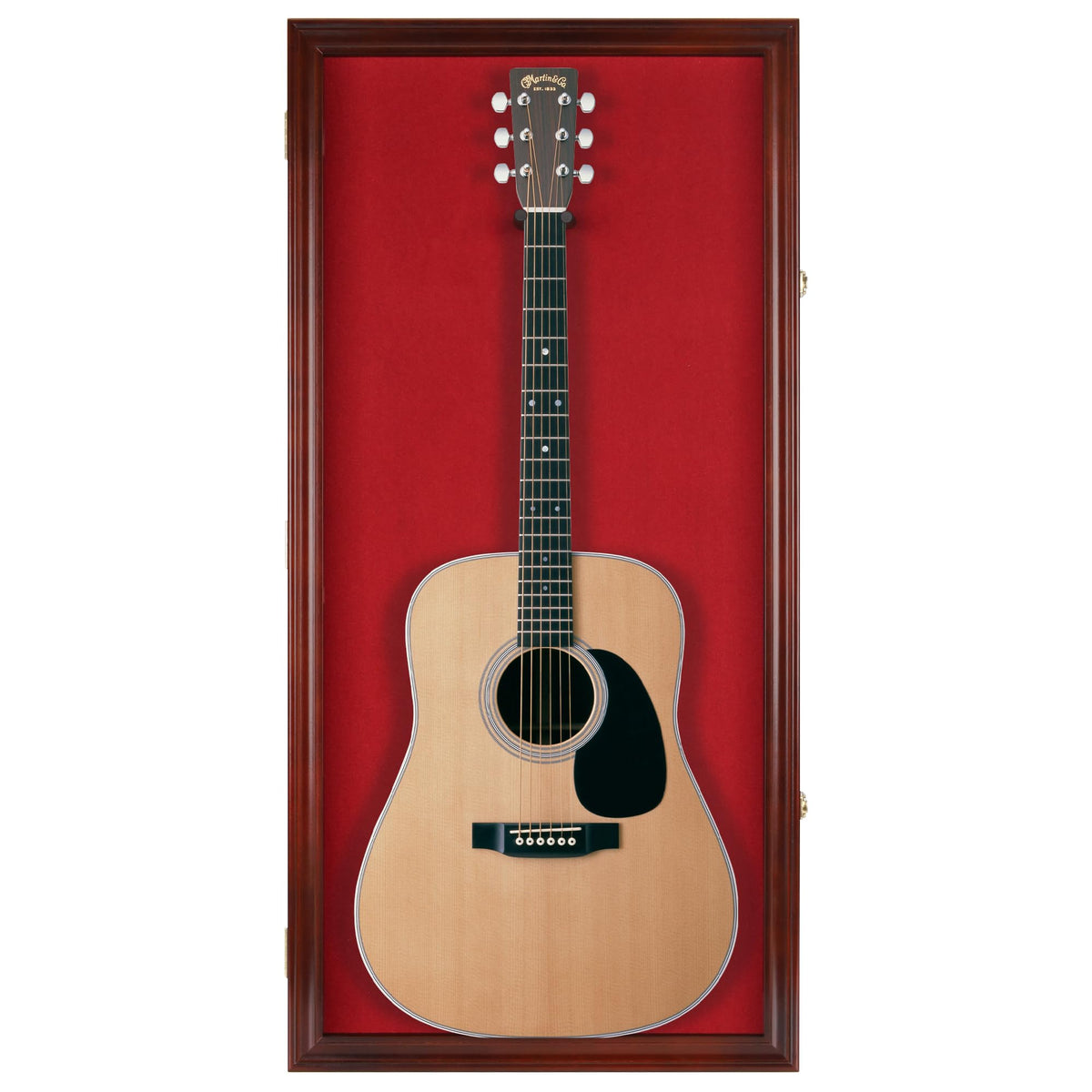45" Acoustic Guitar Display Case Cabinet Wall Mountable Mahogany Finish C637804